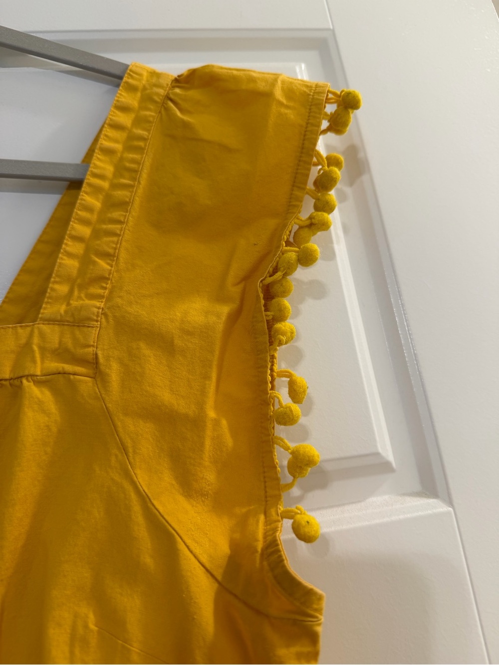 J. Crew Mustard Square-Neck Pom Pom Flutter Tank - Picture 3 of 5
